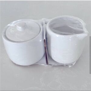 White Ceramic Sugar and Creamer Set